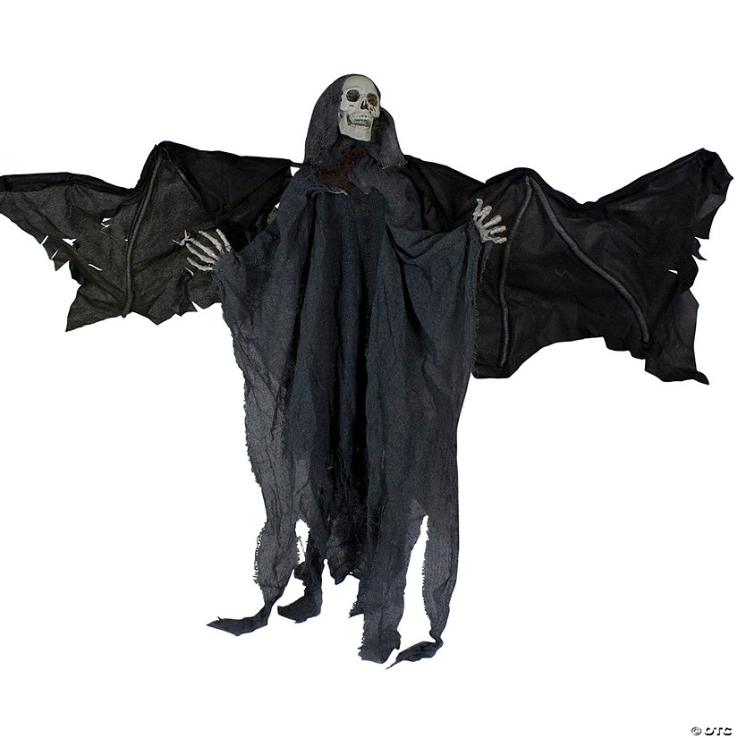 50&quot; Animated Hanging Winged Grim Reaper with LED Eyes Halloween Decoration Image