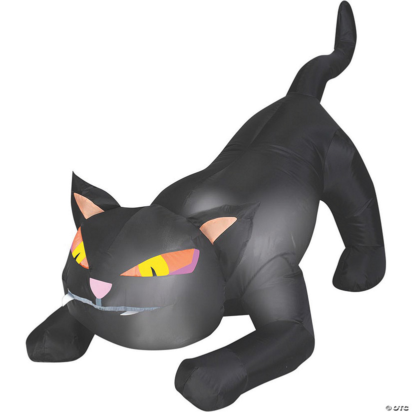 50" Blow Up Inflatable Black Cat Outdoor Halloween Yard Decoration Image