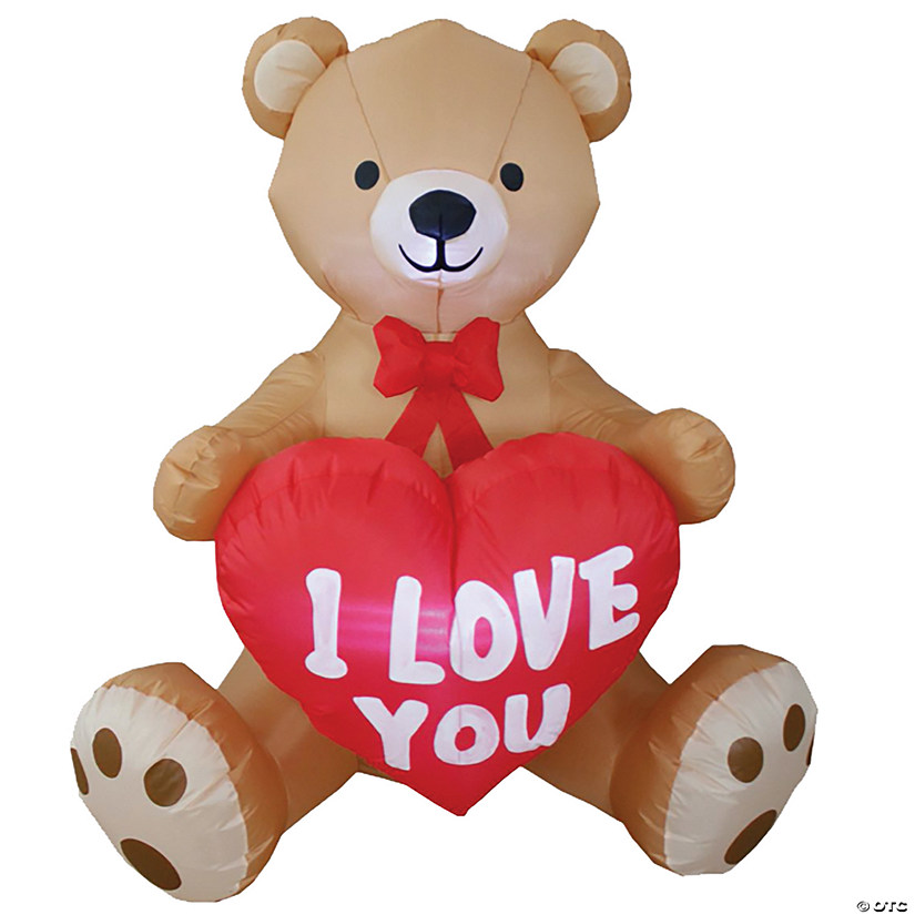52&quot; I Love You Bear Inflatable Outdoor Yard Decoration Image