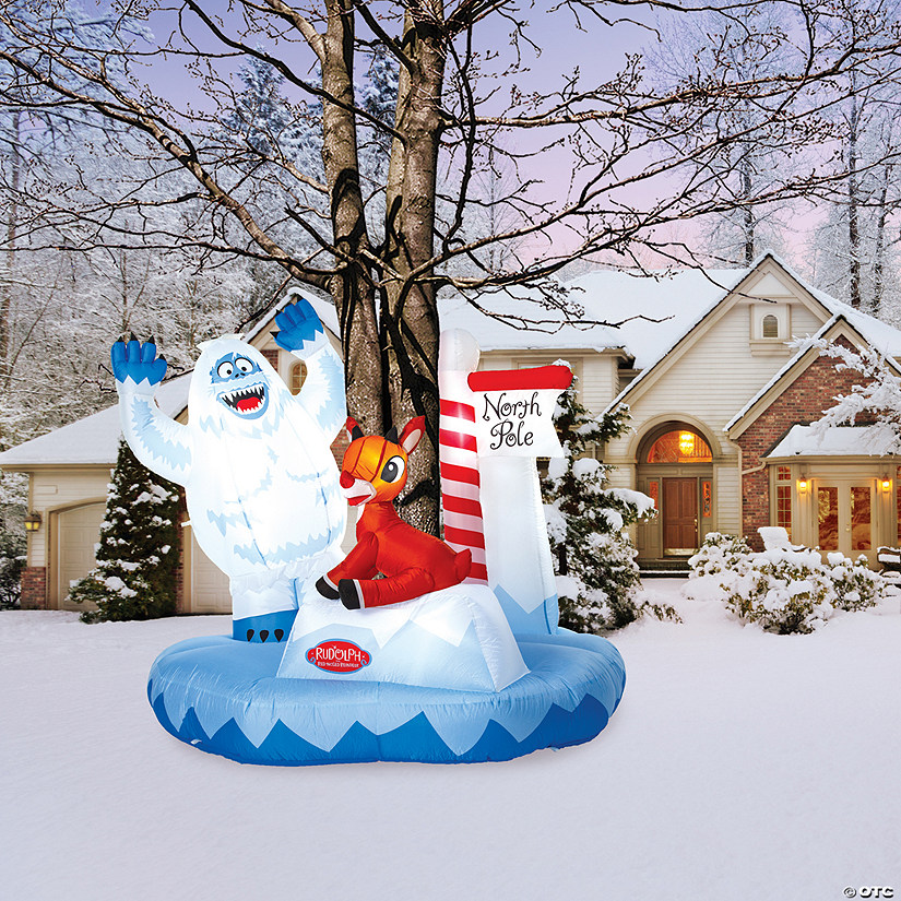 57&quot; Blow-Up Inflatable Rudolph&lt;sup&gt;&amp;#174;&lt;/sup&gt; Christmas Tree Wrap with Built-In LED Lights Image