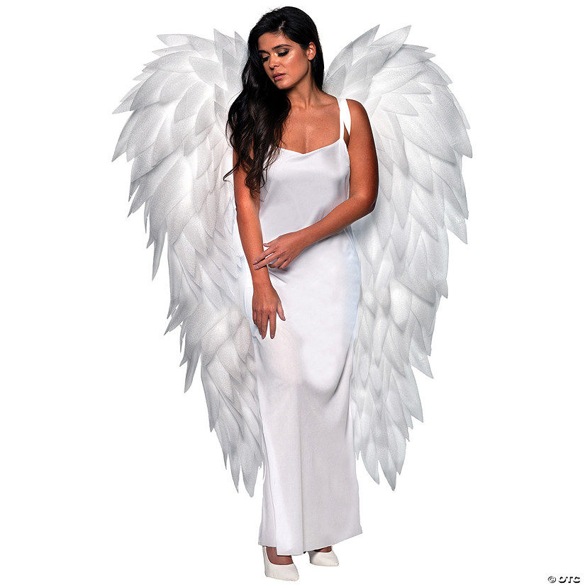 58" Full Length Featherless White Angel Wings Image