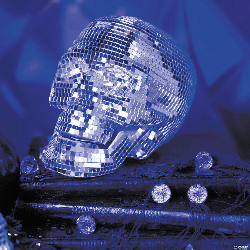 6 1/4" Disco Mosaic Skull Halloween Decoration Image