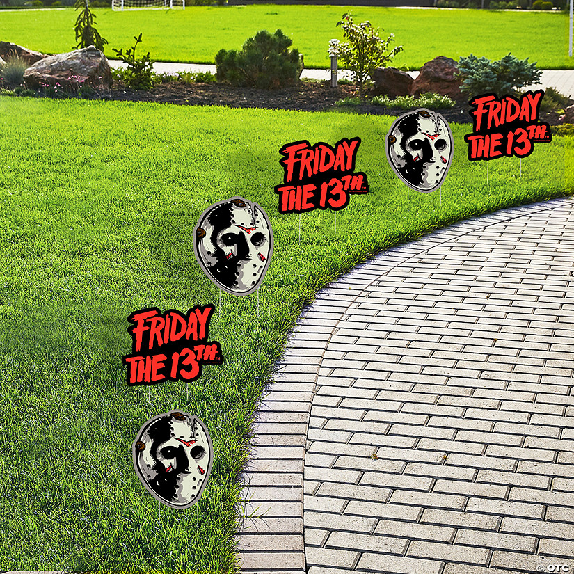 6 3/4" &amp;#8211; 8 1/2" Friday the 13th&amp;#8482; Single-Sided Plastic Yard Signs &amp;#8211; 6 Pc. Image