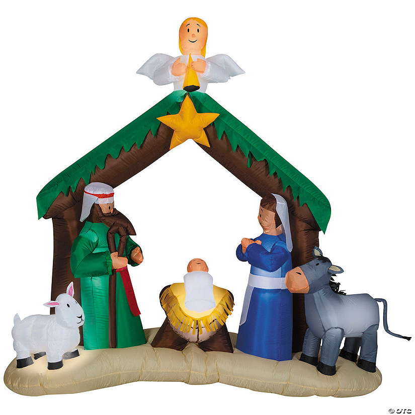 6 Ft. 7&quot; Airblown&amp;#174; Inflatable Light-Up LED Nativity Scene Christmas Outdoor Yard Decoration Image