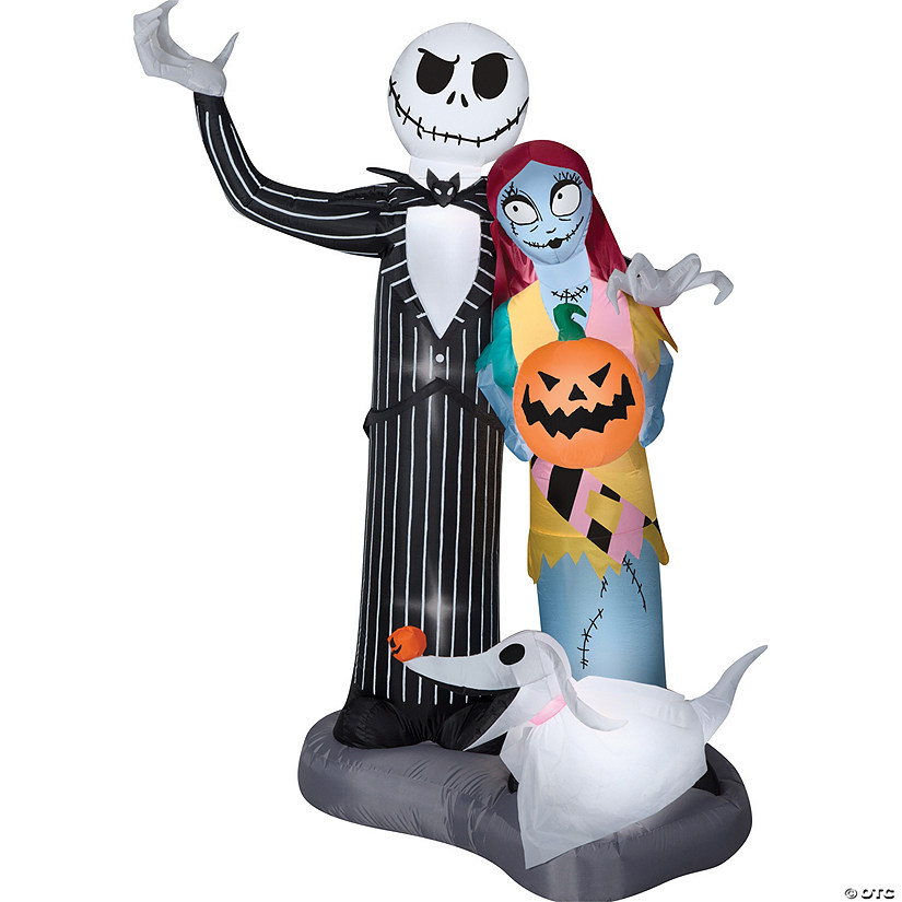 6 Ft. Blow-Up Inflatable Nightmare Before Christmas Jack, Sally & Zero with Built-In LED Lights Outdoor Yard Decoration Image