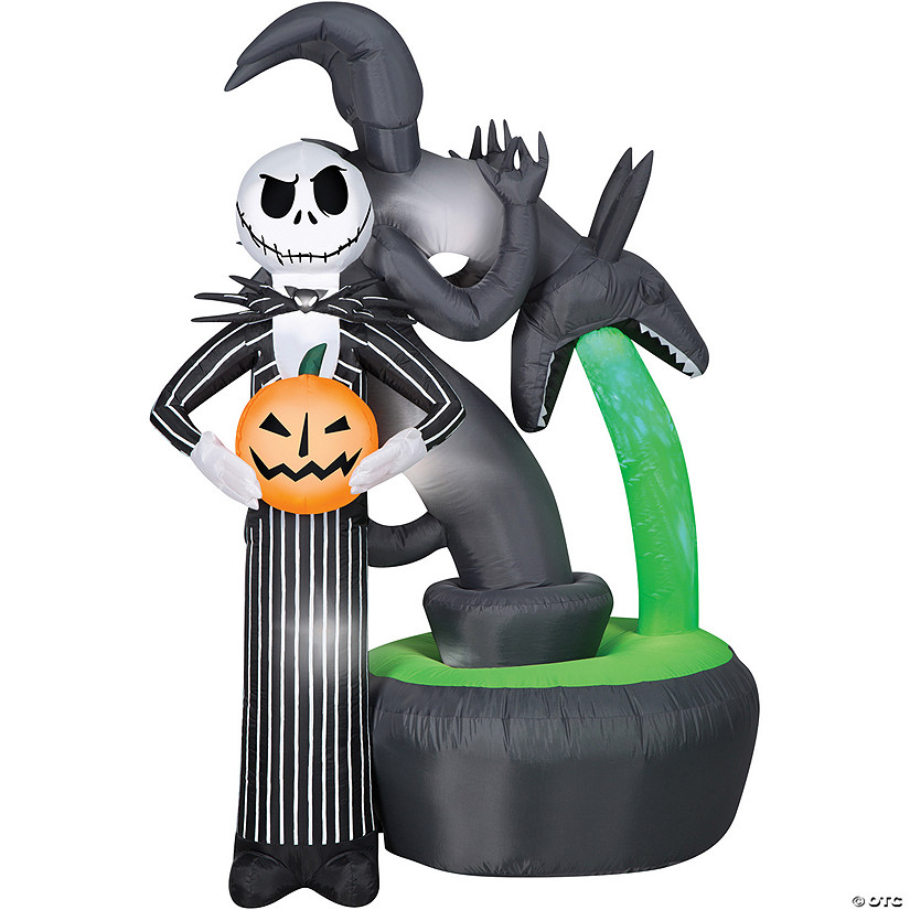 6 Ft. Blow-Up Inflatable Projection Nightmare Before Christmas Jack Skellington with Built-In LED Lights Outdoor Yard Decoration Image
