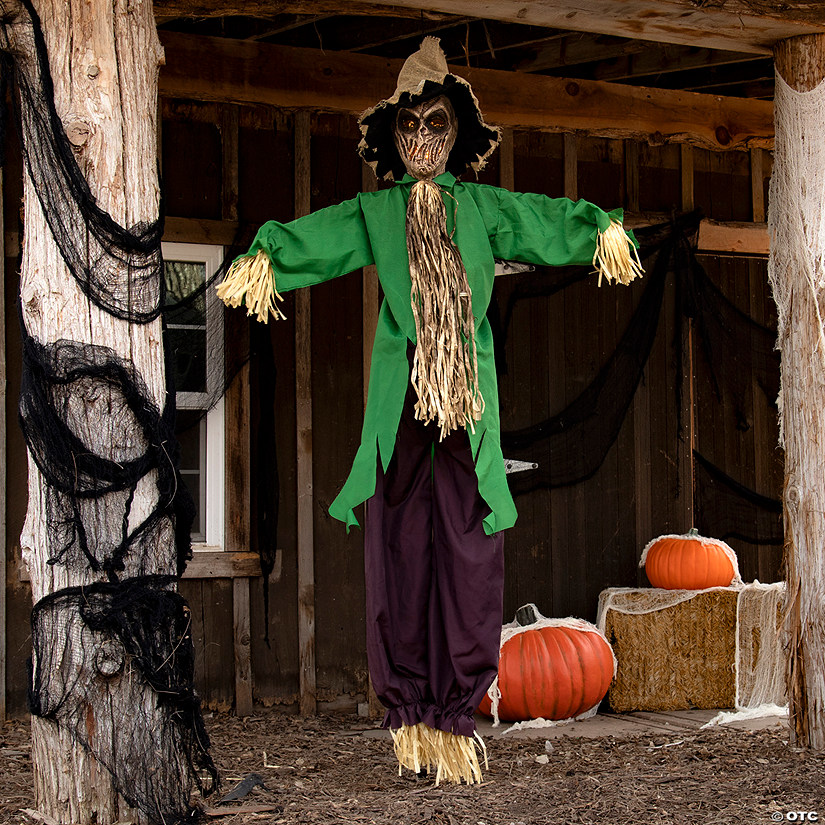 6 Ft. Light-Up Hanging Animated Scarecrow Halloween Decoration Image