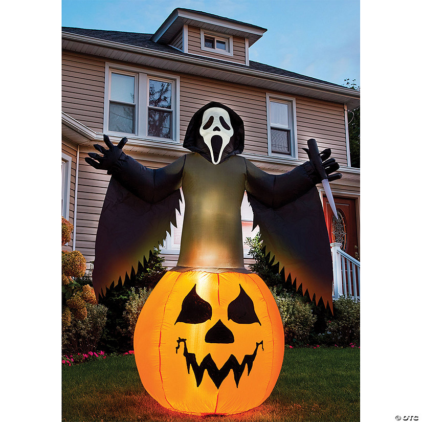 6' Ghost Face<sup>&#174;</sup> Pumpkin Lawn Inflatable Decoration Image