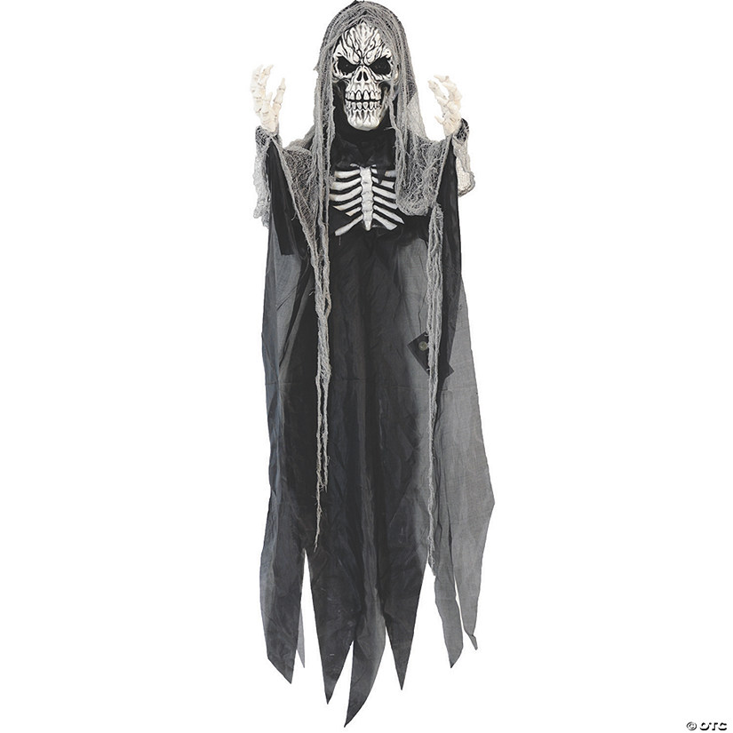 6' Lightup Hanging Skeleton Reaper Halloween Decoration Image