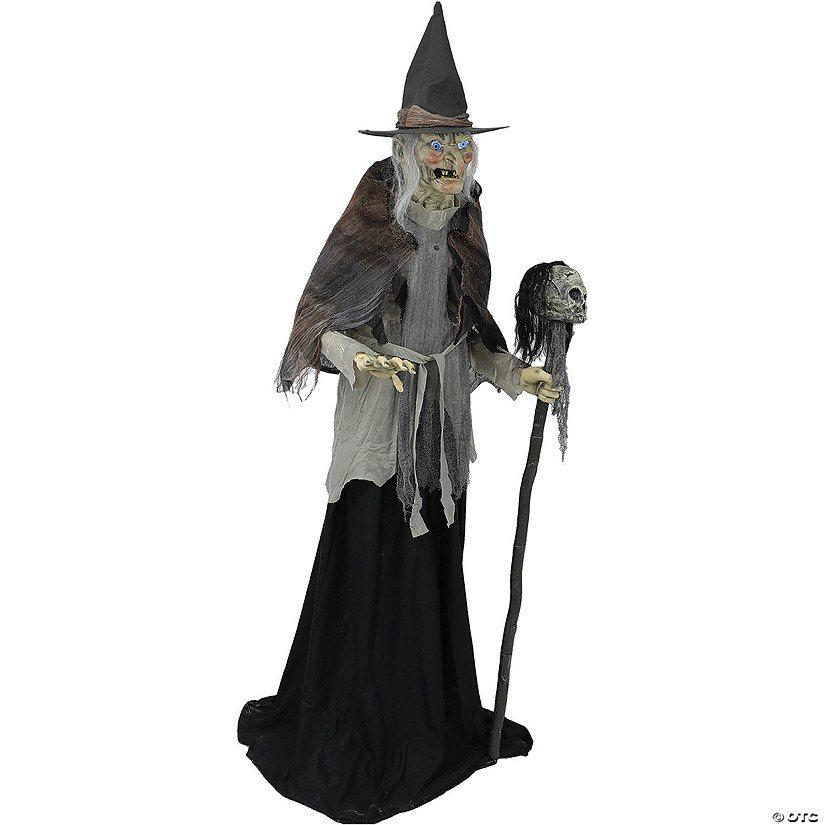 6' Lunging Witch With Digital Eyes Animated Pro Image
