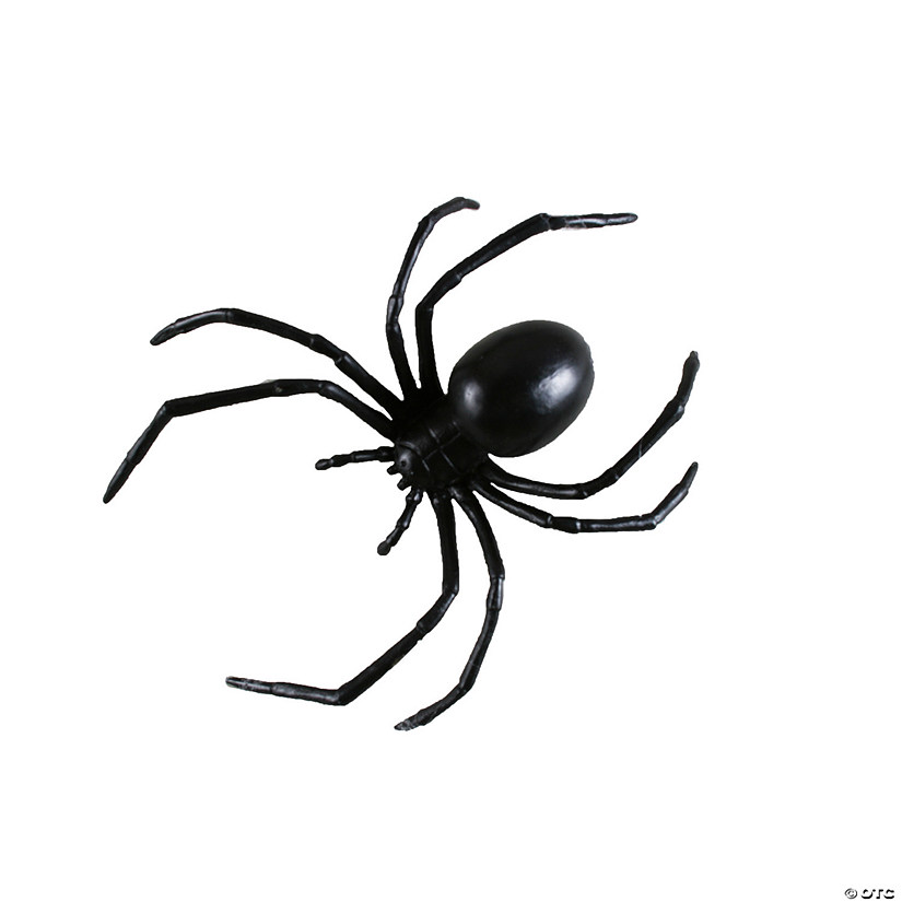 6" Plastic Black Widow Spider Decoration Image