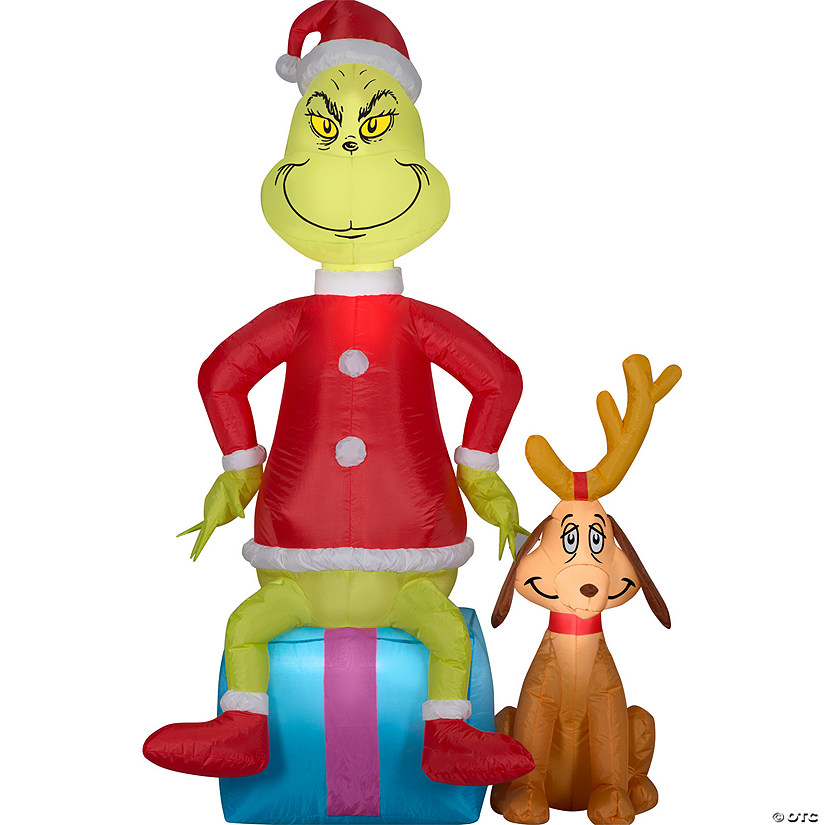 60" Airblown&#174; Grinch with Max Inflatable Christmas Outdoor Yard Decoration Image