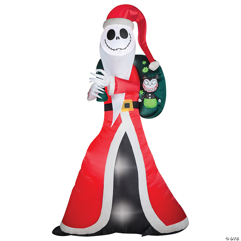 60" Airblown&#174; Jack Skellington as Sandy Claws Inflatable Christmas Outdoor Yard Decor Image