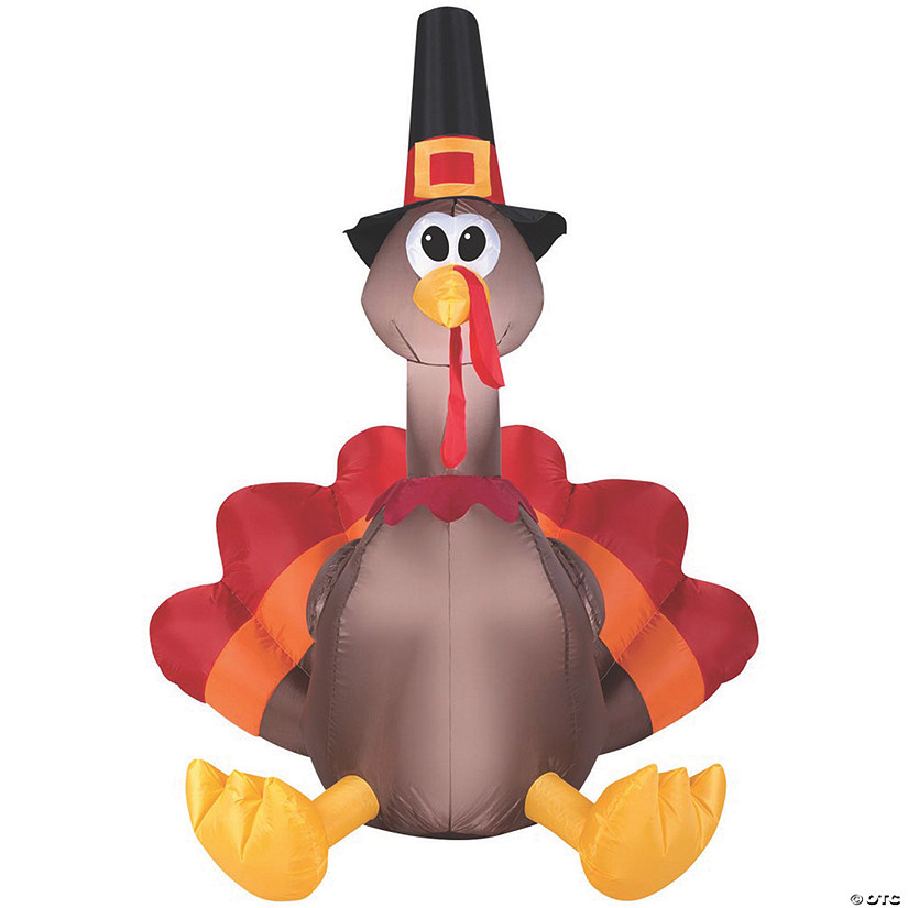 60" Blow Up Inflatable Happy Turkey Day Outdoor Yard Decoration Image