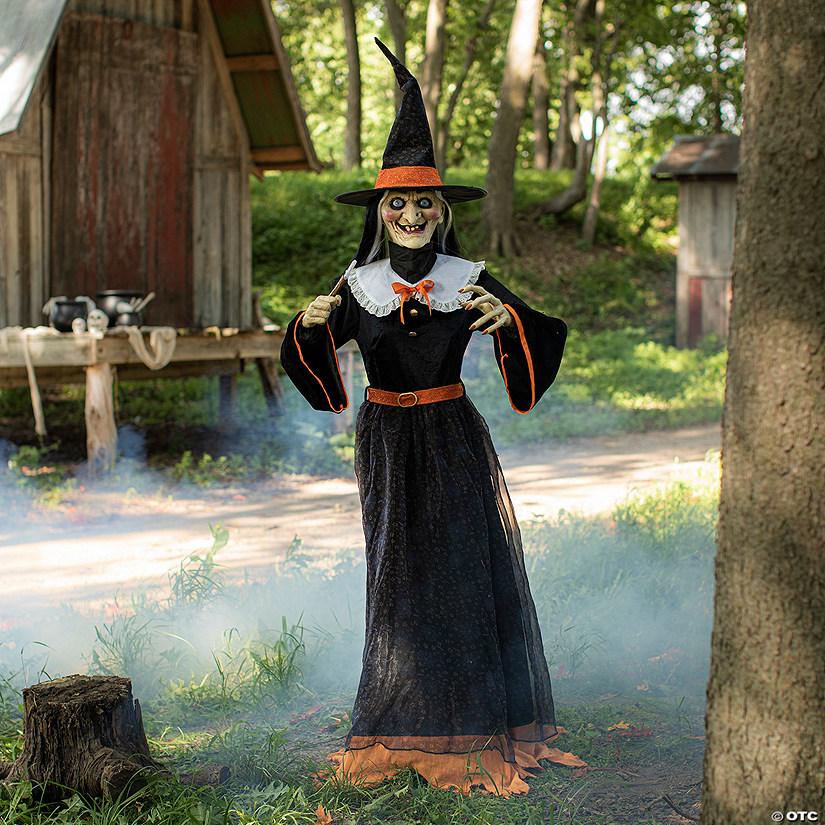 7' Animated Whimsical Witch Image