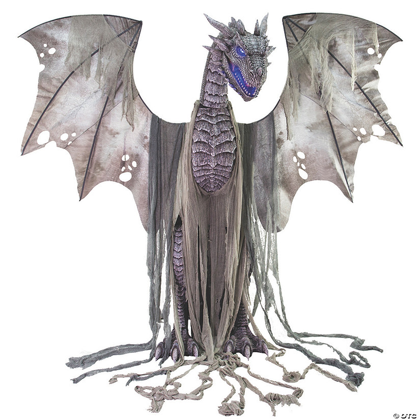 7' Animated Winter Dragon Halloween Decoration Image