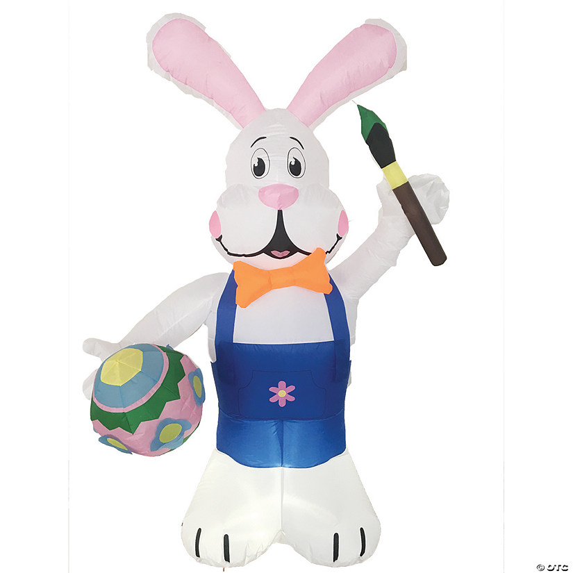 7' Blow Up Inflatable Bunny Outdoor Yard Decoration with Easter Egg Image