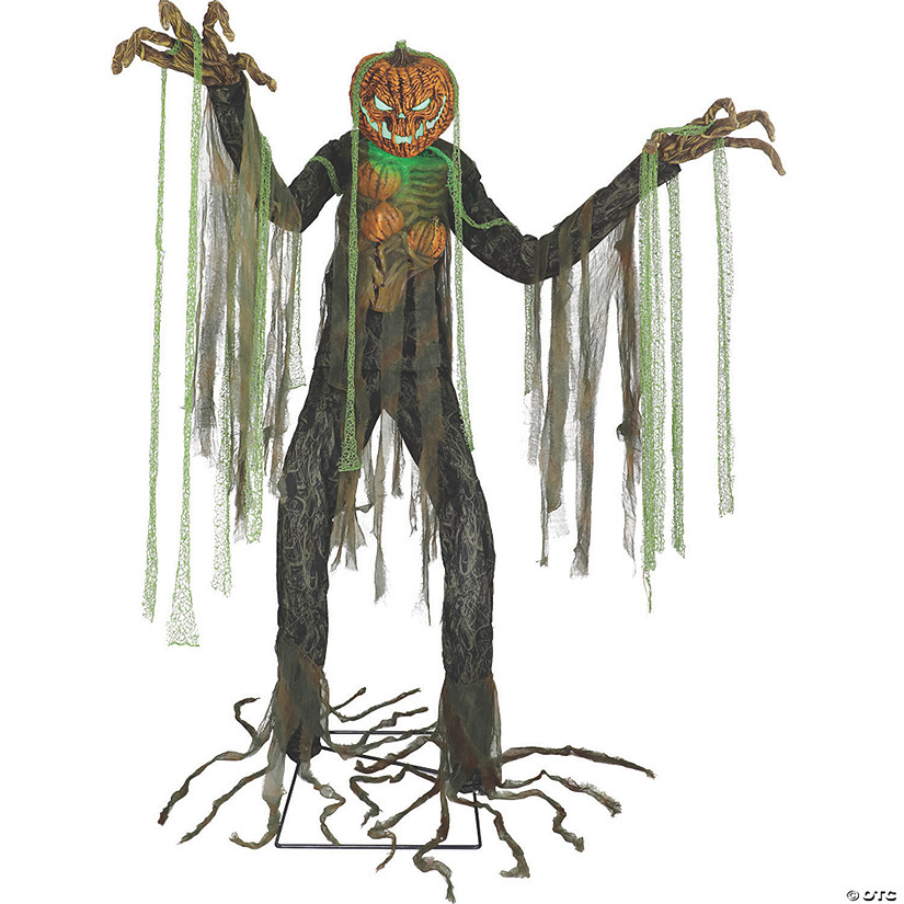 7 Ft. Animated Light-Up Root of Evil Jack-O&#8217;-Lantern Tree Monster Halloween Decoration Image