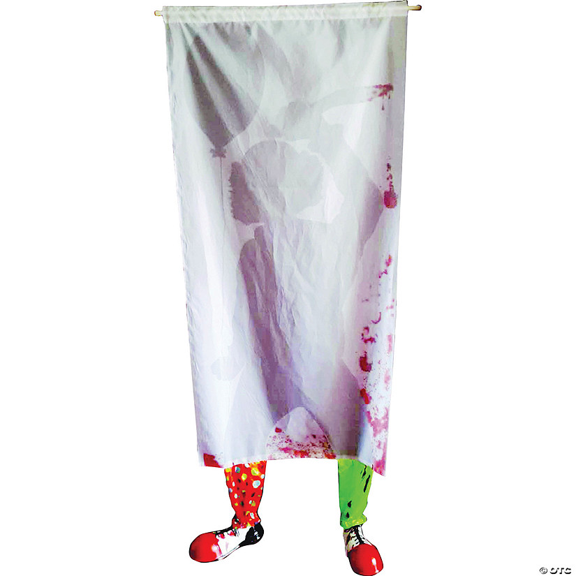 71" Killer Clown Curtain with Feet Halloween Decoration Image