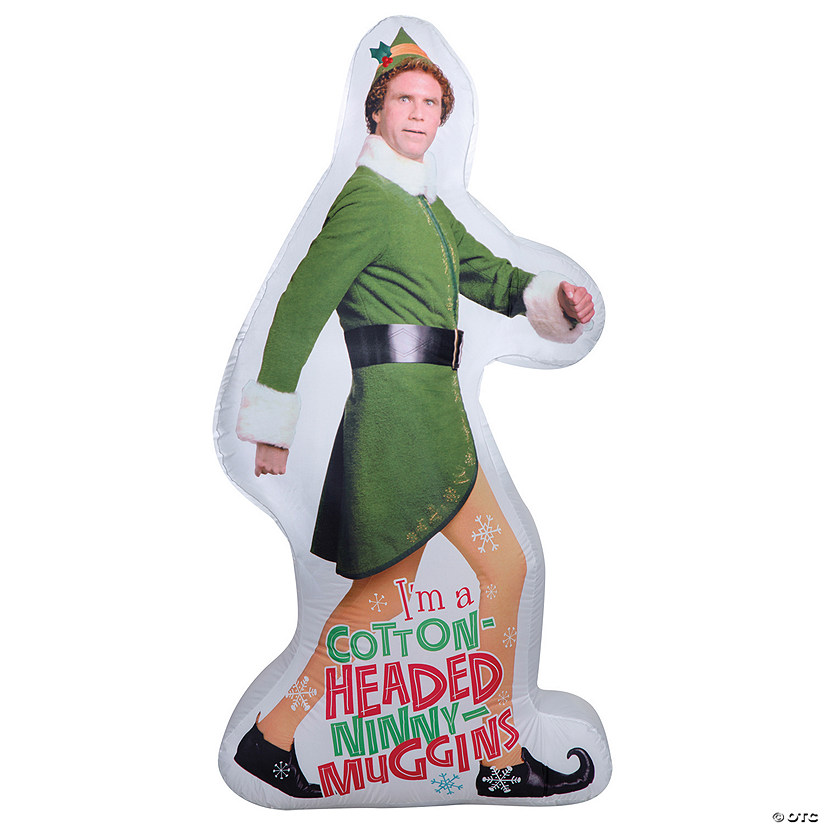 72" Airblown&amp;#174; Buddy the Elf Strolling Inflatable Christmas Outdoor Yard Decor Image