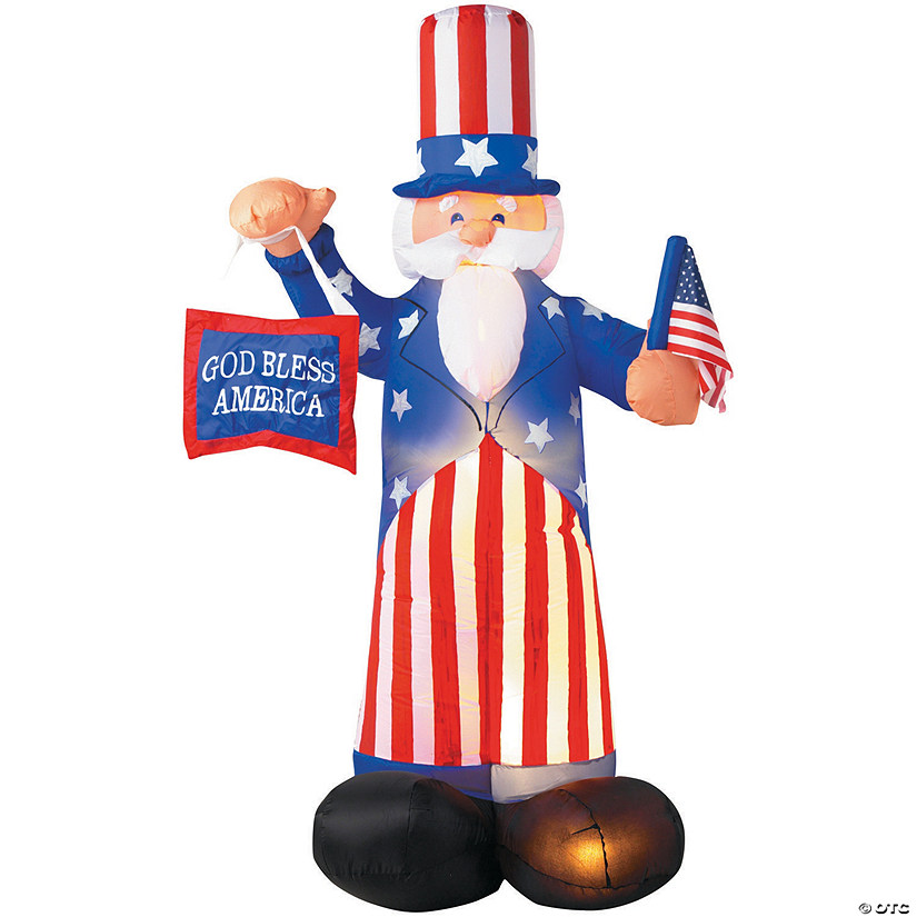 72&quot; Airblown Light-Up Uncle Sam Outdoor Yard Decoration Image