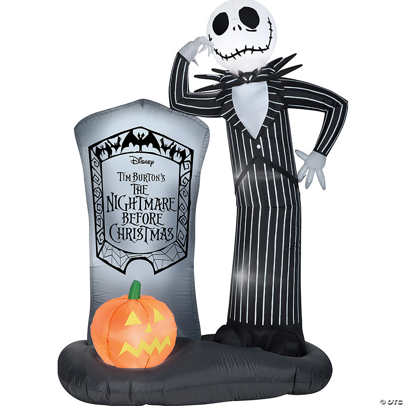 72" Blow Up Inflatable Jack Skellington with Tombstone Outdoor