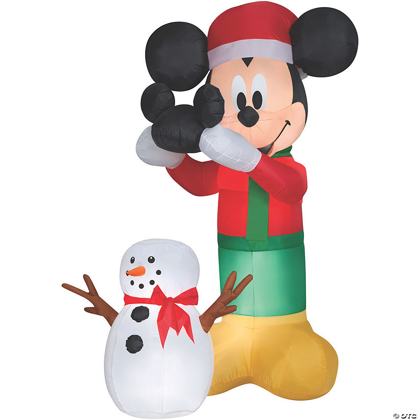 72" Blow Up Inflatable Mickey Snowman Outdoor Yard Decoration Image