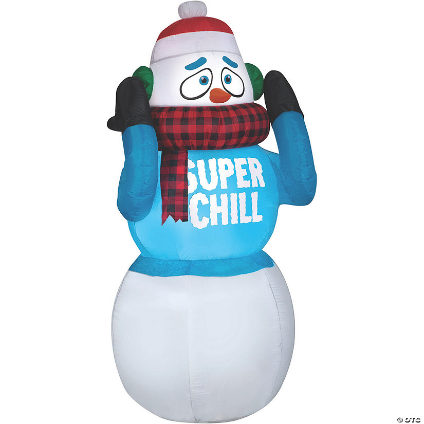 72" Blow Up Inflatable Shivering Snowman Outdoor Yard Decoration Image