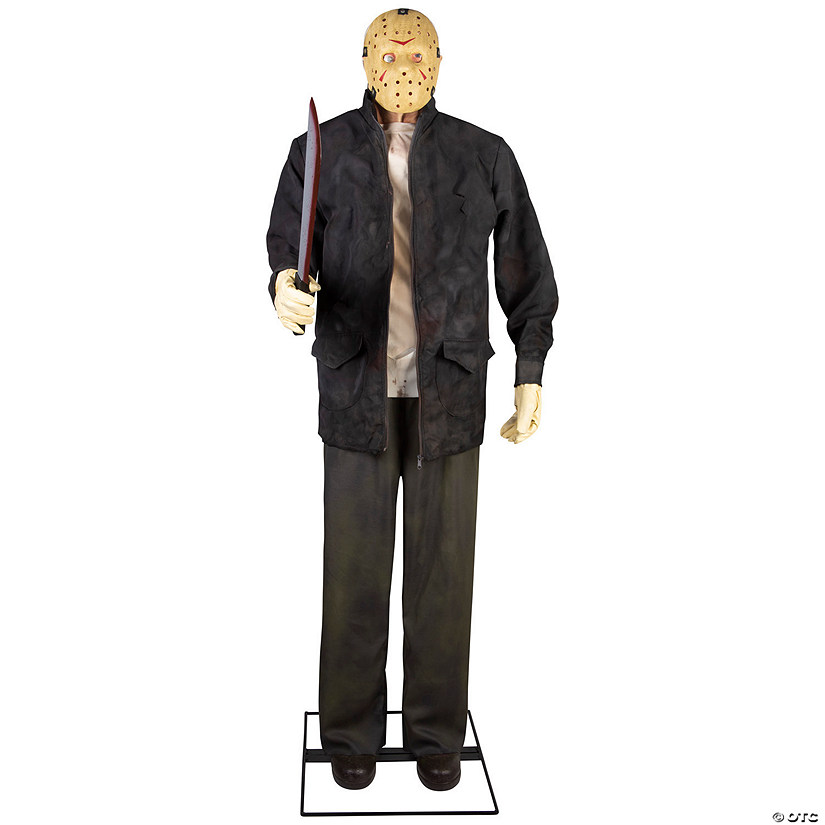 76" Friday the 13th Jason Voorhees Animated Halloween Prop Image