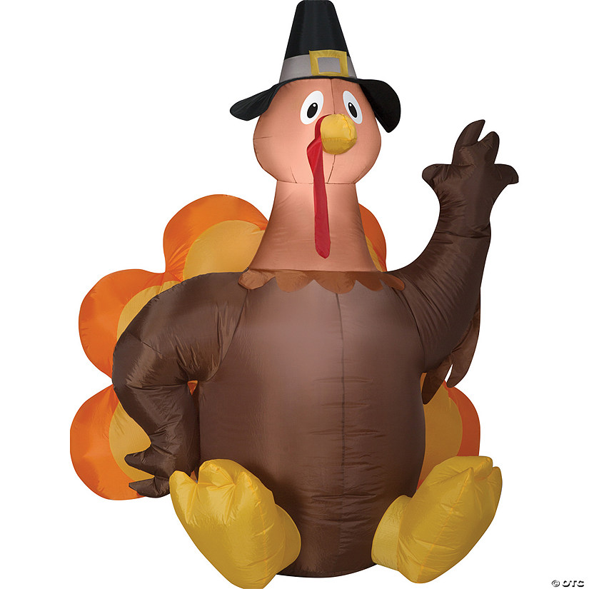 78" Blow-Up Inflatable Harvest Turkey with Built-In LED Lights Outdoor Yard Decoration Image