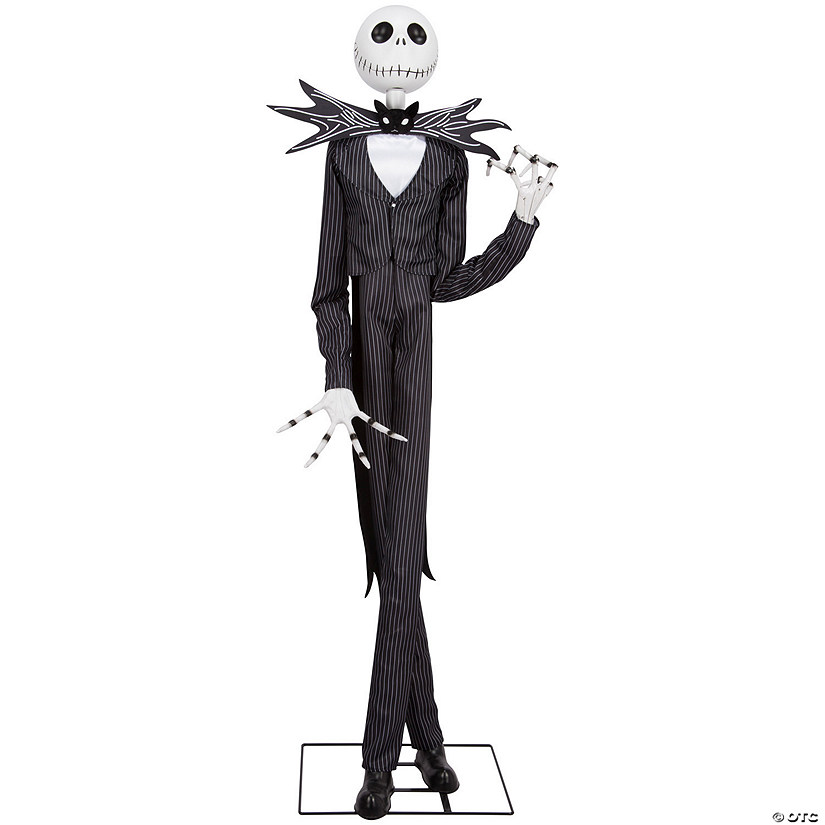 78" Deluxe Jack Skellington with Black & Purple Suit Animated Halloween Prop Image