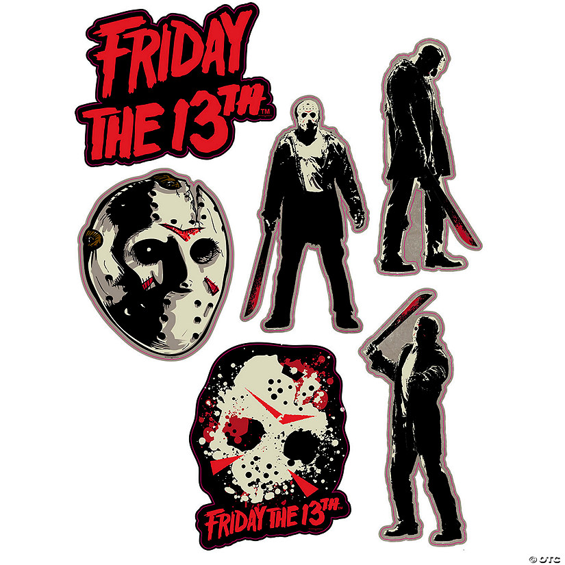 8&quot; &amp;#8211; 17 1/2&quot; Friday the 13th&amp;#8482; Jason Voorhees Vinyl Wall Clings &amp;#8211; 7 Pc. Image