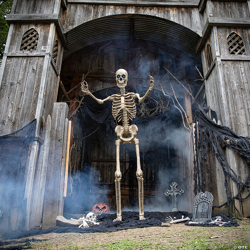 8' Towering Skeleton with Projection Eyes Image