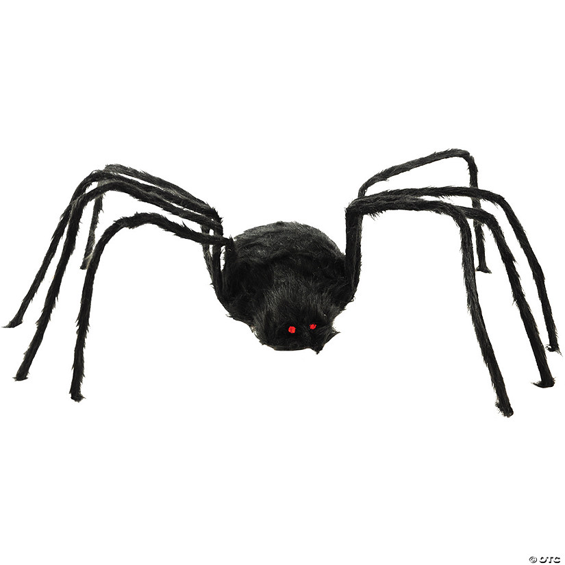 80" Black Furry Spider Decoration Image