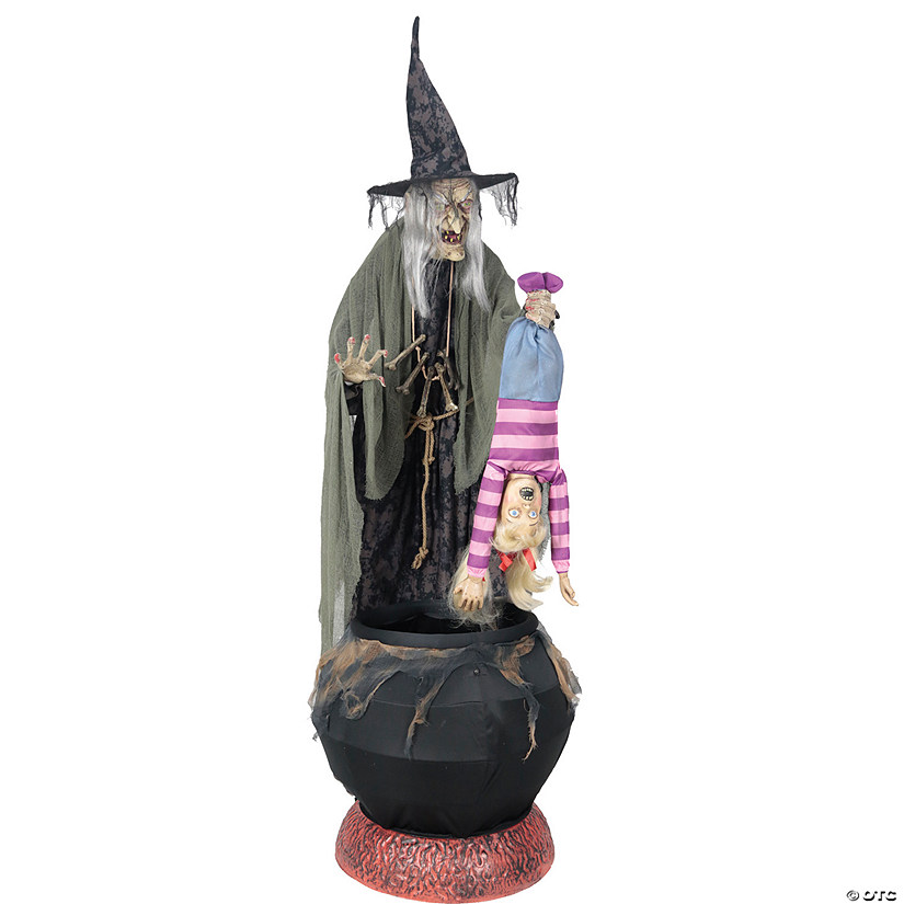 80" Stew Brewing Witch Animated Prop Image