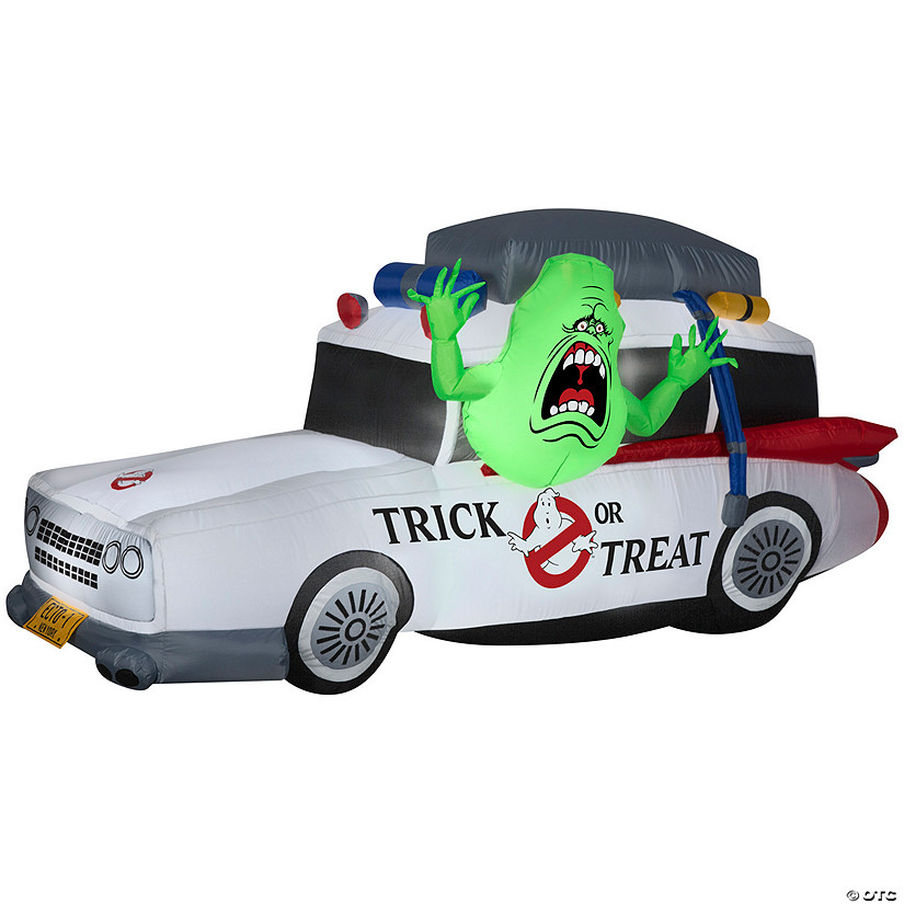 84" x 42" Airblown&amp;#174; Blowup Inflatable Ghostbusters&amp;#8482; Ecto-1 with Slimer Halloween Outdoor Yard Decoration Image