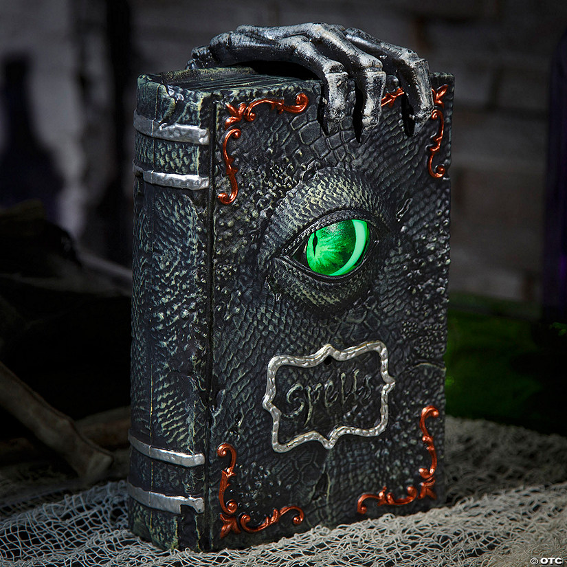 9 1/2" Animated Light-Up Dragon Eye Spellbook Tabletop Decoration Image