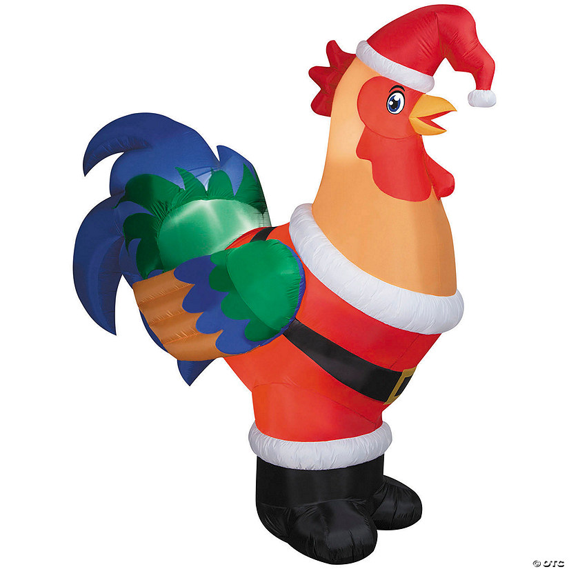9 Ft. Airblown&amp;#174; Inflatable Rooster in a Santa Suit Christmas Outdoor Yard Decoration Image