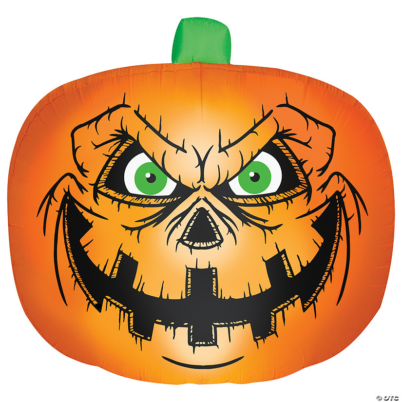 90" Airblown Inflatable Flat Jack O Lantern Halloween Yard Decoration Image