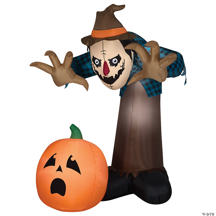 90" Airblown Inflatable Giant Hunched Scarecrow w/LED Animated Halloween Yard Decor Image