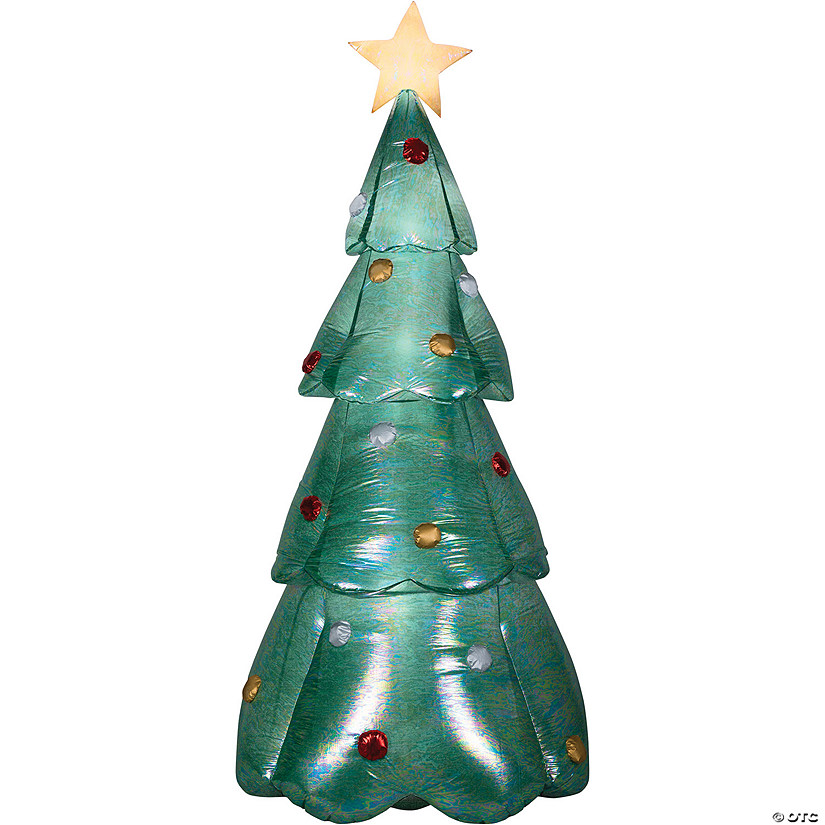 90" Blow-Up Inflatable Mixed Media Green Christmas Tree with Built-In LED Lights Outdoor Yard Decoration Image