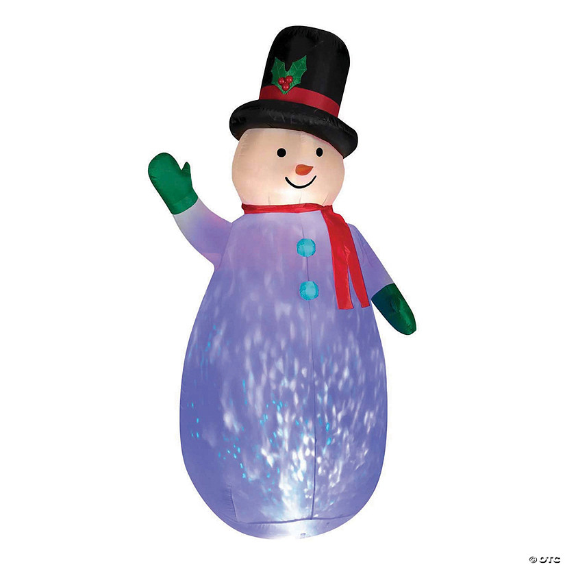 90" Blow Up Inflatable Snowman Projection Outdoor Yard Decoration Image