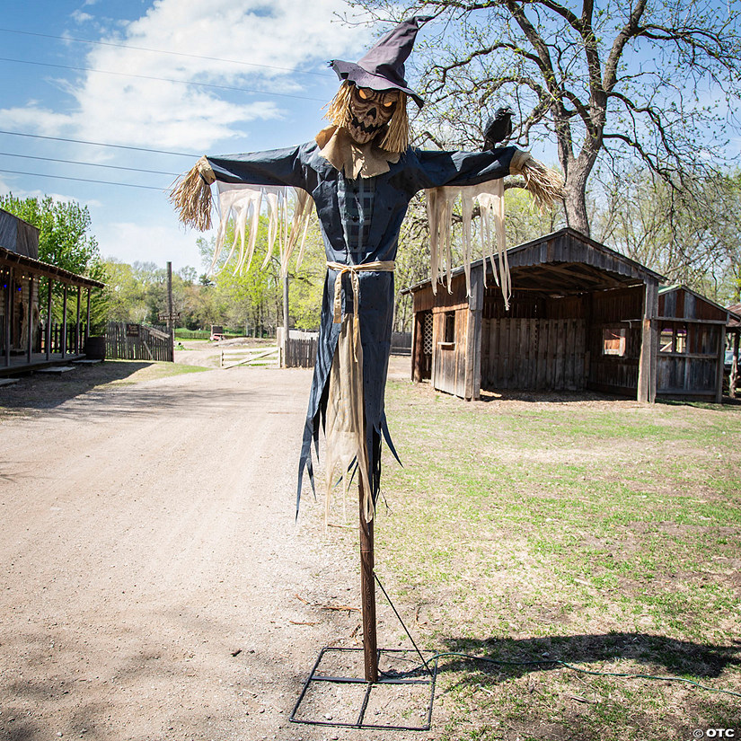 96" Staked Scarecrow Animated Halloween Prop Image