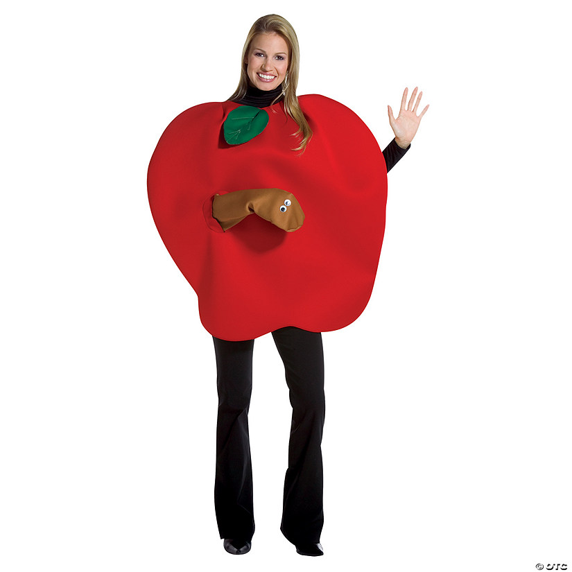 Adult Apple With Worm Costume Image