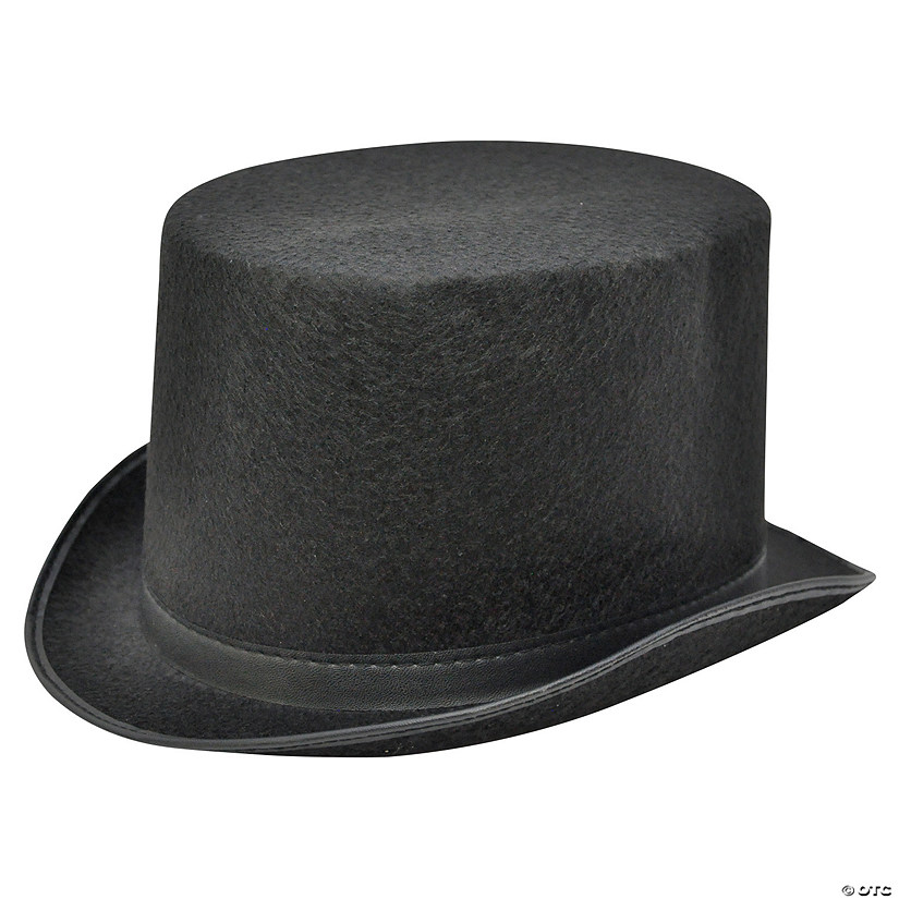 Adult Black Felt Top Hat Image