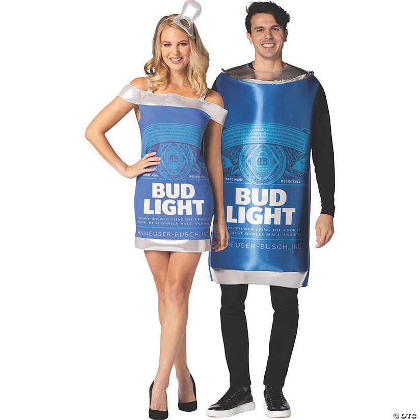 Adult Bud Light Beer Couple Costumes Image