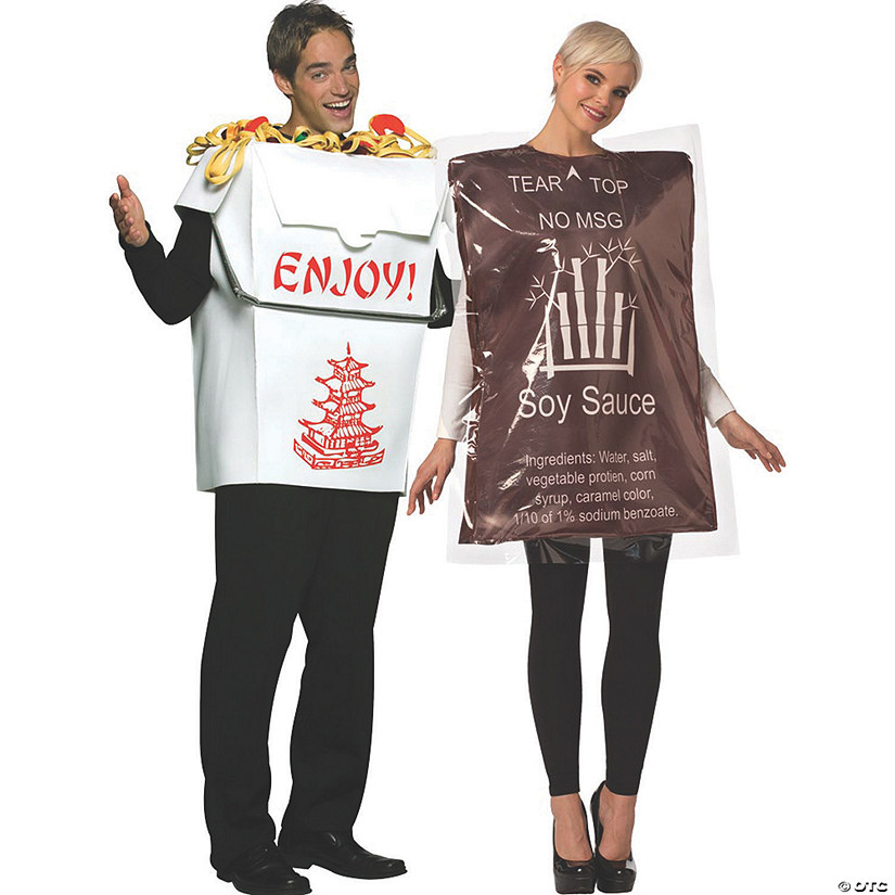 Adult Chinese Food Takeout Couple Costumes Image