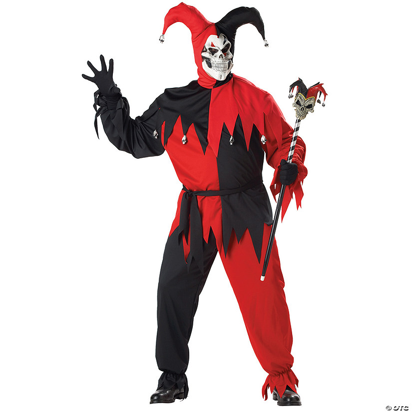 Adult Evil Jester Plus Size Costume Image