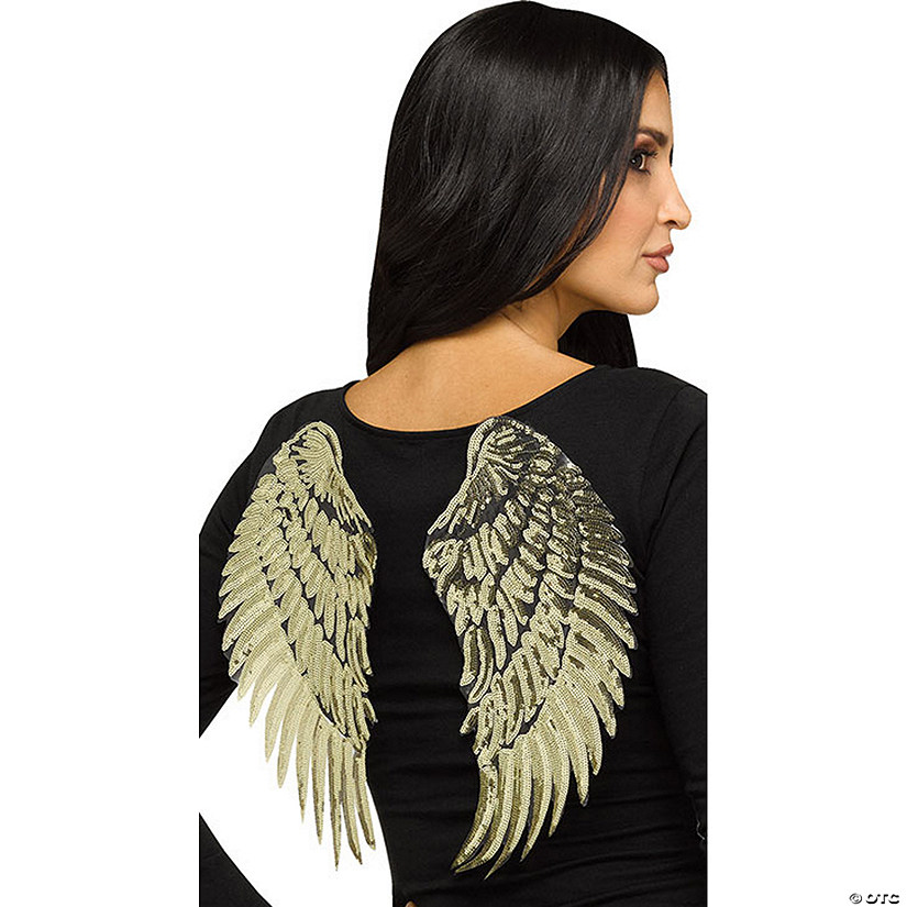Adult Gold Metallic Fabric Foam Wings Costume Accessory Image