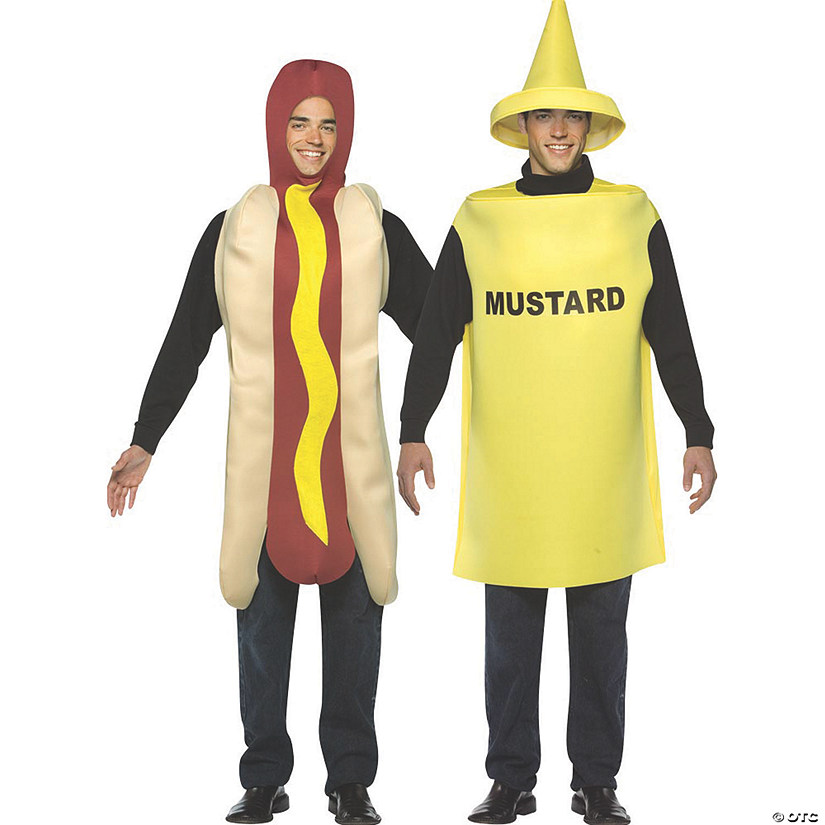 Adult Hot Dog and Mustard Couple Costumes Image